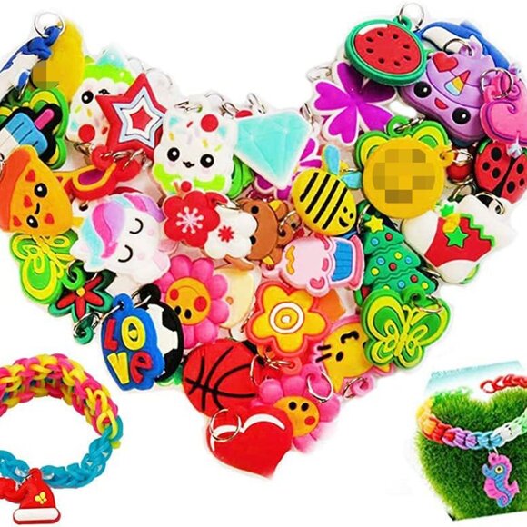 Rubber Loom Band Charm, Silicone Bracelet Charms,Loom Rubber Bands Charms,Bracel - Picture 2 of 8